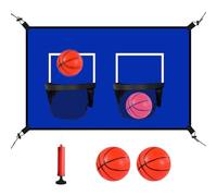 Aro de baloncesto para cama elástica, accesorio portátil para portería con red impermeable, 31.5 x 25.6 pulgadas, incluye pelotas y bomba, juguete deportivo para niños, juego en el patio trasero
