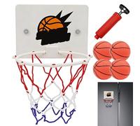 Aro de baloncesto para niños, juego de pequeña, juego de aro de baloncesto sin perforar con tabla de puntuación electrónica automática, mini red para el aula del hogar, juguete para baño, sala