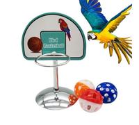 Aro De Baloncesto para Pájaros Juguete - Canasta de Baloncesto y Gimnasio para Cacatúas con 3 Pelotas con Campanas - Actividad Interactiva de Entrenamiento en Jaula para Cotorras Dentro y Fuera