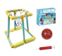 Aro de Baloncesto para Piscina, Juguetes flotantes para Piscina con Baloncesto y Bomba, Juegos de Piscinas al Aire Libre de Verano para niños, Adultos, Juegos de Party Familiares,