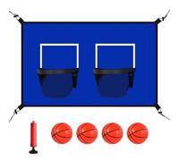 Aro de Baloncesto para trampolín: Accesorio Universal Impermeable Que se Adapta a un Poste Recto y, Mini portería de Rebote para Exteriores, Red Oxford de PVC, Juego Deportivo de Mate con Bolas