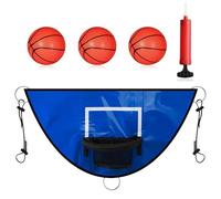 Aro de baloncesto para trampolín - Panel impermeable versátil de PVC, fijación exterior resistente, borde de seguridad resistente, incluye un globo con bomba, fácil instalación, eq