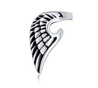Aro de Cartílago de Pluma de Ala de Ángel Guardián Espiritual Lóbulo de la Oreja Hélice Aro de Oreja Clip Unisex Acero Inoxidable Negro Oxidado 1 Pieza