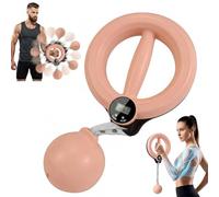 Aro De Infinito para Brazos Equipo De Ejercicio para Brazos Y Hombros Ejercitador Inteligente para Combatir La Flacidez con Monitor Digital Entrenamiento De Antebrazos con Giro Manual(Pink)