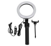 Aro de luz LED portátil para fotografía con brillo y colores ajustables, brazo flexible para soporte de teléfono móvil y lámparas de mesa