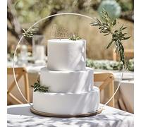 Aro de Madera para Tartas de Boda, Blanco, marrón, 66 cm