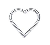 Aro de nariz con forma de corazón para niñas G23 para aretes, aro de tabique, joyería para piercing de fosa nasal, talla única, como se describe, como se describe