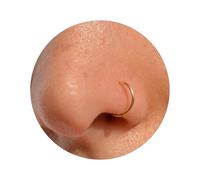 Aro de nariz de oro de 14 quilates | Anillo de oro real fino de 14 quilates, no se deslustra, para mujer, piercing de nariz de 14 quilates, anillos de aro para mujer, anillos de aro pequeños