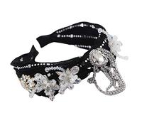 Aro de pelo con cristales florales para mujer, con borlas de diamantes de imitación