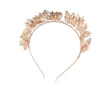 Aro de pelo de hojas de metal barroco, diadema de corona de boda exquisita de 6.3 pulgadas, fácil de estirar de usos múltiples accesorios para el cabello para el baile de reunión