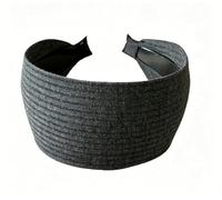 Aro de pelo de tela ancha retro, aro de cabeza de pelo gris simple, temperamento y accesorios, adecuado para el partido estudiantil, ropa de cercanías, amantes del estilo retro y formas diarias