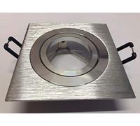 ARO empotrable ojo de buey cuadrado aluminio, diametro de corte 75mm, apto para bombilla dicroica LED, casquillo porcelana GU10 incluido