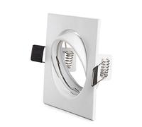 Aro Foco Downlight Basculante Cuadrado Aluminio Blanco 83/83Mm | Greenice