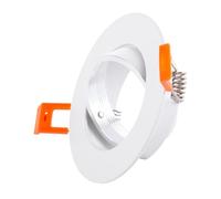 Aro Foco Downlight Circular Basculante Aluminio Blanco 93Mm | Greenice