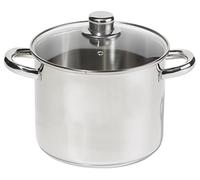 aro Olla profesional multiuso con tapa de vidrio, para todo tipo de cocinas, Ø 28 cm, olla grande (13,5 L), olla de acero inoxidable para restaurante, hotel, catering.