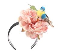 Aro Para Cabello Para Niños Tema De Aro Para Cabello Llamativo Gigante Con Periquito De Pájaro Encantador Para Ambulantes Tocados Florales Diadema De Flores De Simulación