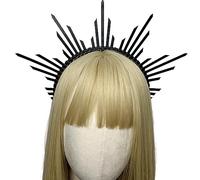 Aro para el pelo con corona con pinchos, estilo vintage, accesorios para el cabello para boda, diadema de novia, accesorios para fotos
