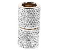 Aro para Reposacabezas de Coche Gemas de Imitación, 2 Piezas | Cobre y Arcilla Polimérica, Detalle Blanco Brillante, Ajuste Mayoría de Vehículos, Fácil Limpieza