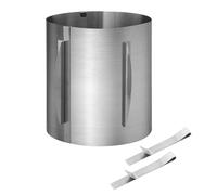 Aro para tarta, frost form ajustable de acero inoxidable con dos clips de fijación. El aro para tarta mide 20 cm de alto y se puede ajustar telescópicamente entre 16 y 30 CM,con escala