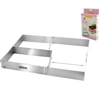 Aro Rectangular Guardini Acero Inoxidable Regulable de 27 a 52 cm, Altura 5 cm