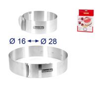 Aro Redondo Ajustable para Tartas Acero Inoxidable de 16 a 28 cm Altura 6 cm