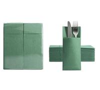 Aroba 250 servilletas de cubiertos Soft Point, material suave, volumen y estructura, servilletas plegadas con ranura, 32 x 38 cm, pliegue 1/8, buena calidad, color verde
