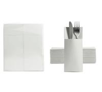 Aroba 250 servilletas de cubiertos Soft Point, material suave, volumen y estructura, servilletas plegadas con ranura, 32 x 38 cm, pliegue 1/8, buena calidad, color blanco