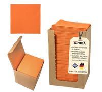 Aroba Airlaid 1000 Servilletas de cóctel similares a la tela, 20 x 20 cm, pliegue 1/4, alta calidad, 21 colores, boda, cumpleaños, bar, café, discoteca, hotel, catering, fiesta, naranja