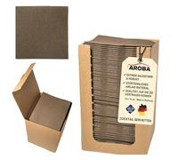 Aroba Airlaid 1000 Servilletas de cóctel similares a la tela, 20 x 20 cm, pliegue 1/4, alta calidad, 21 colores, boda, cumpleaños, bar, café, discoteca, hotel, catering, fiesta, marrón