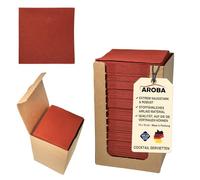 Aroba Airlaid 1000 Servilletas de cóctel similares a la tela, 20 x 20 cm, pliegue 1/4, alta calidad, 21 colores, boda, cumpleaños, bar, café, discoteca, hotel, catering, fiesta, rojo borgoña