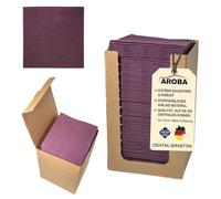 Aroba Airlaid 1000 Servilletas de cóctel similares a la tela, 20 x 20 cm, pliegue 1/4, alta calidad, 21 colores, boda, cumpleaños, bar, café, discoteca, hotel, catering, fiesta, violeta, 1000 unidades