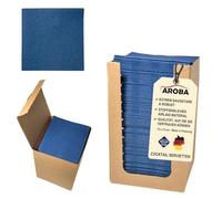 Aroba Airlaid 1000 Servilletas de cóctel similares a la tela, 20 x 20 cm, pliegue 1/4, alta calidad, 21 colores, boda, cumpleaños, bar, café, discoteca, hotel, catering, fiesta, azul
