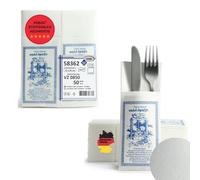 AROBA Airlaid - Servilletas de cubiertos (1250 unidades, 32 x 40 cm), diseño de Grecia, bolsas para servilletas de alta calidad, bolsillos para cubiertos plegados, servilletas Airlaid similares a la