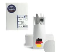 AROBA Airlaid - Servilletas para cubiertos (250 unidades, 32 x 40 cm), color blanco