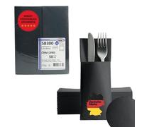 AROBA Airlaid - Servilletas para cubiertos (250 unidades, 32 x 40 cm), color negro