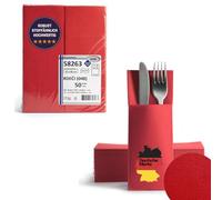 AROBA Airlaid - Servilletas para cubiertos (250 unidades, 32 x 40 cm), color rojo