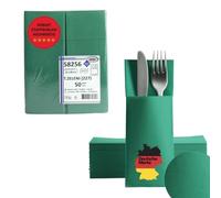 AROBA Airlaid - Servilletas para cubiertos (250 unidades, 32 x 40 cm), color verde, 32 x 40 cm, bolsas para cubiertos plegadas, servilletas Airlaid similares a la tela