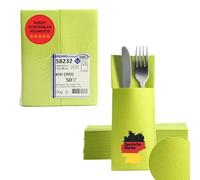 AROBA Airlaid - Servilletas para cubiertos (250 unidades, 32 x 40 cm, color verde kiwi, 32 x 40 cm)