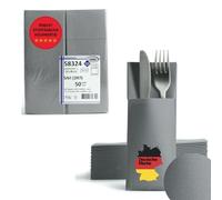 Aroba Airlaid - Servilletas para cubiertos (250 unidades, 32 x 40 cm, pliegue 1/8), color gris