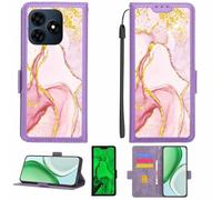 Aroepurt Funda Compatible para Ace Buzz 6 Prime+ Plus Funda Case Carcasa Soporte [con lámina Protectora HD de dureza 9H] [Bloqueo RFID][Purpurina Dorada + Brillante] LPT-FDL