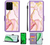 Aroepurt Funda Compatible para Aiwa Phone B-2 Ja3-smp0602 Funda Case Carcasa Soporte [con lámina Protectora HD de dureza 9H] [Bloqueo RFID][Purpurina Dorada + Brillante] LPT-FDL