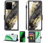 Aroepurt Funda Compatible para Aiwa Phone B-2 Ja3-smp0602 Funda Case Carcasa Soporte [con lámina Protectora HD de dureza 9H] [Bloqueo RFID][Purpurina Dorada + Brillante] LPT-HDL