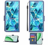 Aroepurt Funda Compatible para Alcatel 3c 2019 Funda Case Carcasa Soporte [con lámina Protectora HD de dureza 9H] [Bloqueo RFID][Efecto de refracción] LPT-LS