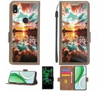 Aroepurt Funda Compatible para Alcatel Lumos Funda Case Carcasa Soporte [con lámina Protectora HD de dureza 9H] [Bloqueo RFID][Efecto Luminoso Oscuro] LPT-FJ