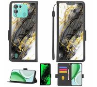 Aroepurt Funda Compatible para Blackview A55 Pro Funda Case Carcasa Soporte [con lámina Protectora HD de dureza 9H] [Bloqueo RFID][Purpurina Dorada + Brillante] LPT-HDL