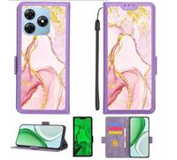 Aroepurt Funda Compatible para Blackview Wave 8C Funda Case Carcasa Soporte [con lámina Protectora HD de dureza 9H] [Bloqueo RFID][Purpurina Dorada + Brillante] LPT-FDL