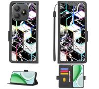 Aroepurt Funda Compatible para Blackview Wave 9C Funda Case Carcasa Soporte Cover [con 9H Dureza HD Protector Pantalla][Bloqueo RFID][Farbenfrohes reflektiertes Licht] PTH-HS