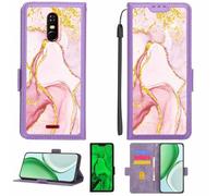 Aroepurt Funda Compatible para BLU C6 2020 Funda Case Carcasa Soporte [con lámina Protectora HD de dureza 9H] [Bloqueo RFID][Purpurina Dorada + Brillante] LPT-FDL