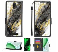 Aroepurt Funda Compatible para BLU View 2 B130DL Funda Case Carcasa Soporte [con lámina Protectora HD de dureza 9H] [Bloqueo RFID][Purpurina Dorada + Brillante] LPT-HDL