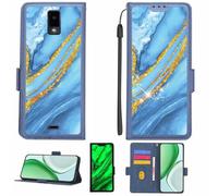 Aroepurt Funda Compatible para BLU View 3 B140DL Funda Case Carcasa Soporte [con lámina Protectora HD de dureza 9H] [Bloqueo RFID][Purpurina Dorada + Brillante] LPT-LDL